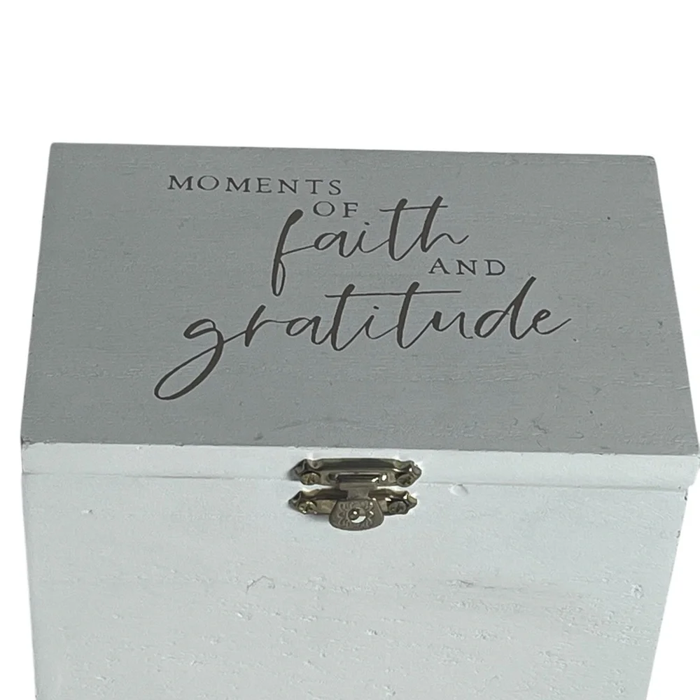 Faith and Gratitude Keepsake Box Store your cherished memories in style